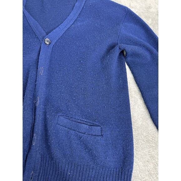 Vintage 80s JCPenny Acrylic Cardigan Sweater Men's Size Large Blue - Picture 4 of 12